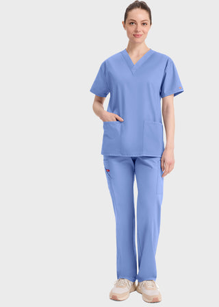 Free Embroidery Women's V-Neck Classic Fit Scrub Top