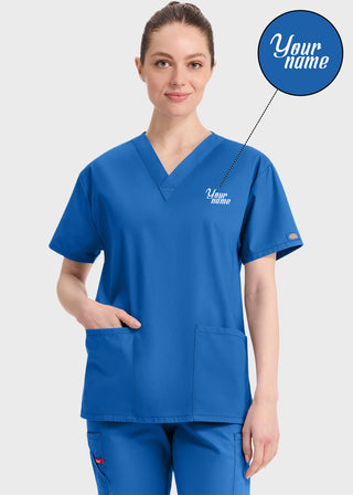 Free Embroidery Women's V-Neck Classic Fit Scrub Top
