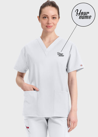 Free Embroidery Women's V-Neck Classic Fit Scrub Top