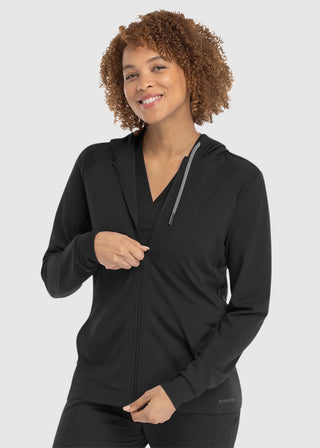 Maevn Women's Hooded Zip Front Jacket