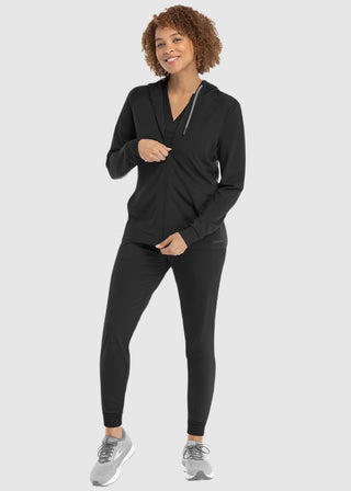 Maevn Women's Hooded Zip Front Jacket