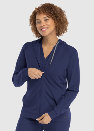Maevn Women's Hooded Zip Front Jacket