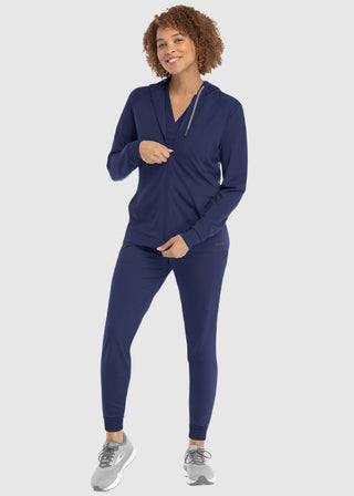 Maevn Women's Hooded Zip Front Jacket