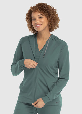 Maevn Women's Hooded Zip Front Jacket