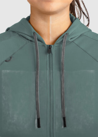 Maevn Women's Hooded Zip Front Jacket