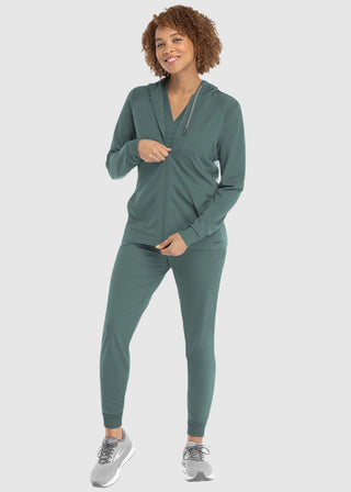 Maevn Women's Hooded Zip Front Jacket