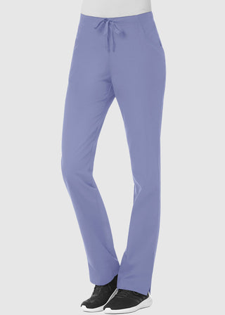 Maevn Red Panda Women's Half Elastic Waist Straight Leg Petite Pant