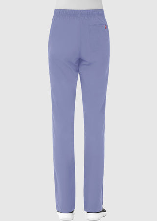 Maevn Red Panda Women's Half Elastic Waist Straight Leg Petite Pant