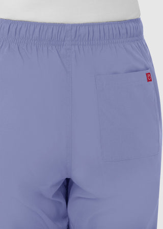 Maevn Red Panda Women's Half Elastic Waist Straight Leg Petite Pant