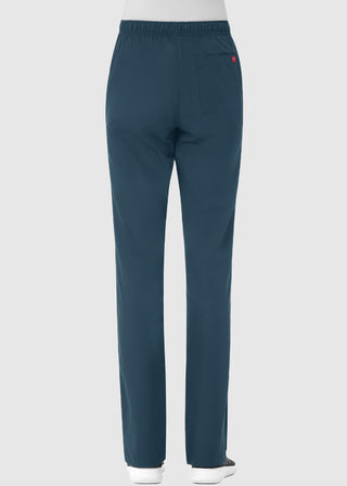 Maevn Red Panda Women's Half Elastic Waist Straight Leg Petite Pant