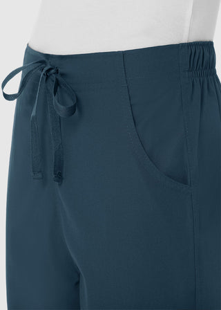 Maevn Red Panda Women's Half Elastic Waist Straight Leg Pant