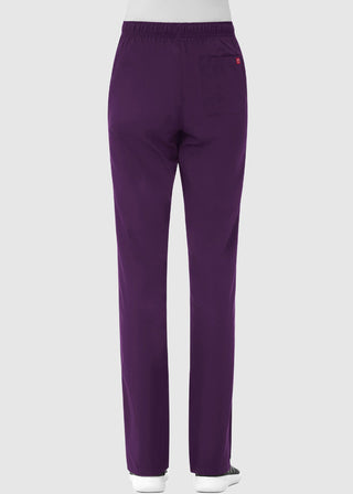 Maevn Red Panda Women's Half Elastic Waist Straight Leg Petite Pant