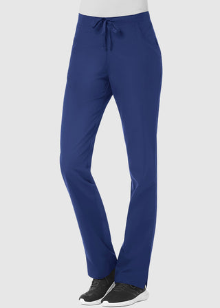 Maevn Red Panda Women's Half Elastic Waist Straight Leg Petite Pant