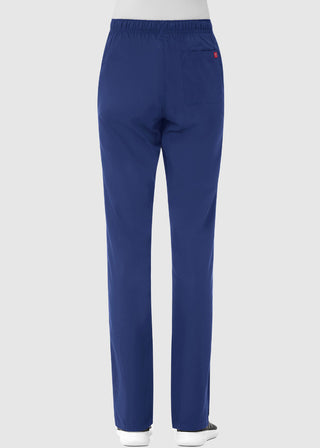 Maevn Red Panda Women's Half Elastic Waist Straight Leg Petite Pant