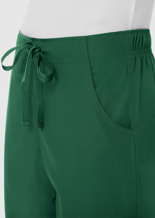 Maevn Red Panda Women's Half Elastic Waist Straight Leg Petite Pant