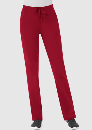 Maevn Red Panda Women's Half Elastic Waist Straight Leg Petite Pant