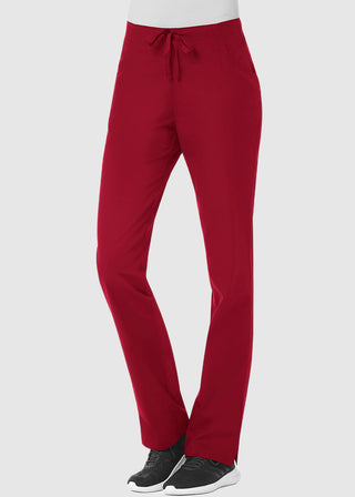 Maevn Red Panda Women's Half Elastic Waist Straight Leg Petite Pant