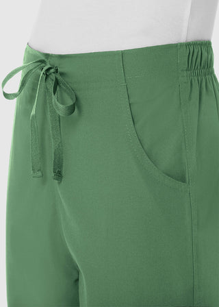 Maevn Red Panda Women's Half Elastic Waist Straight Leg Petite Pant