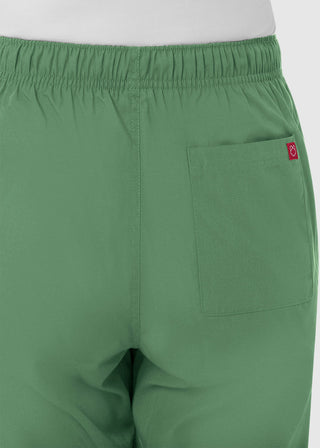 Maevn Red Panda Women's Half Elastic Waist Straight Leg Petite Pant