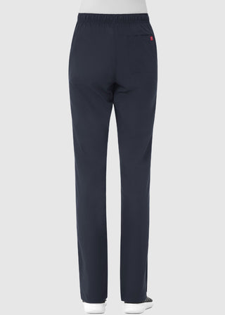 Maevn Red Panda Women's Half Elastic Waist Straight Leg Petite Pant