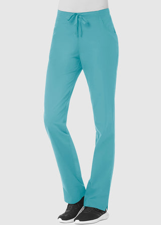 Maevn Red Panda Women's Half Elastic Waist Straight Leg Petite Pant