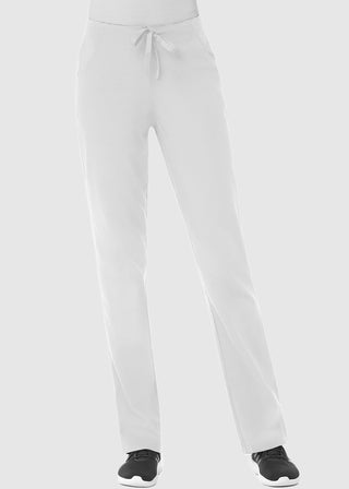 Maevn Red Panda Women's Half Elastic Waist Straight Leg Petite Pant