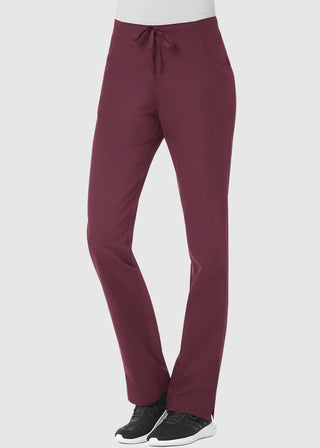 Maevn Red Panda Women's Half Elastic Waist Straight Leg Petite Pant