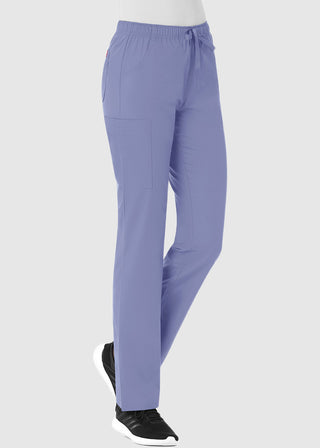 Maevn Red Panda Women's Full Elastic Waist Cargo Scrub Petite Pant