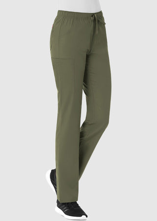 Maevn Red Panda Women's Full Elastic Waist Cargo Scrub Petite Pant