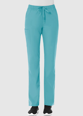 Maevn Red Panda Women's Full Elastic Waist Cargo Scrub Petite Pant