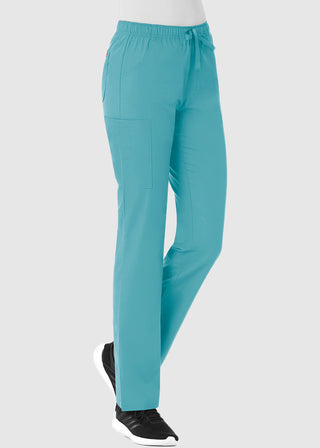 Maevn Red Panda Women's Full Elastic Waist Cargo Scrub Petite Pant