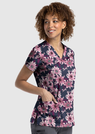 Maevn Women's Printed Botanic Beauties V-neck Top