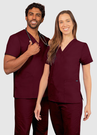 Adar Universal Unisex V-Neck Basic Scrub Top