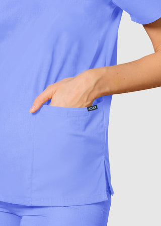 Adar Universal Unisex V-Neck Basic Scrub Top