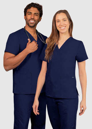 Adar Universal Unisex V-Neck Basic Scrub Top