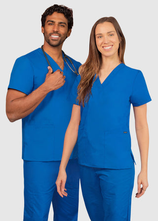 Adar Universal Unisex V-Neck Basic Scrub Top