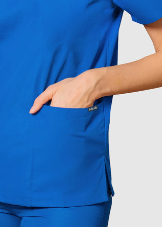 Adar Universal Unisex V-Neck Basic Scrub Top
