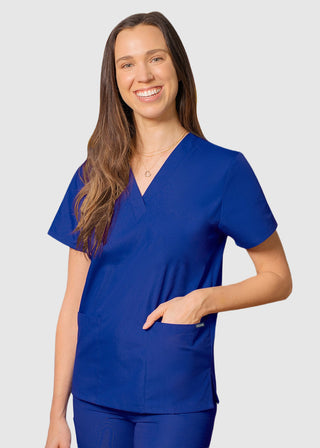 Adar Universal Unisex V-Neck Basic Scrub Top