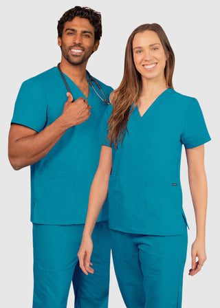 Adar Universal Unisex V-Neck Basic Scrub Top