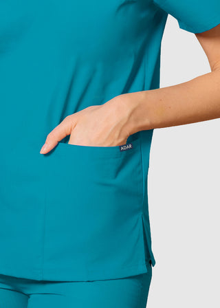 Adar Universal Unisex V-Neck Basic Scrub Top