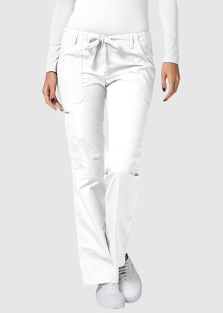 Adar Women's Multi Pocket Drawstring Petite Scrub Pants