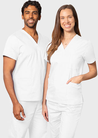 Adar Unisex Three Pocket V-Neck Tunic Solid Scrub Top