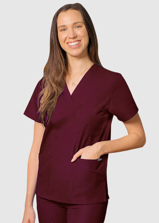 Adar Unisex V-Neck Three Pockets Nursing Scrub Top