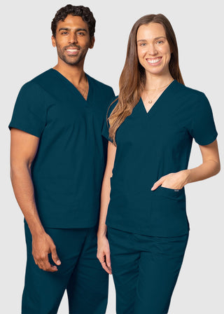Adar Unisex V-Neck Three Pockets Nursing Scrub Top