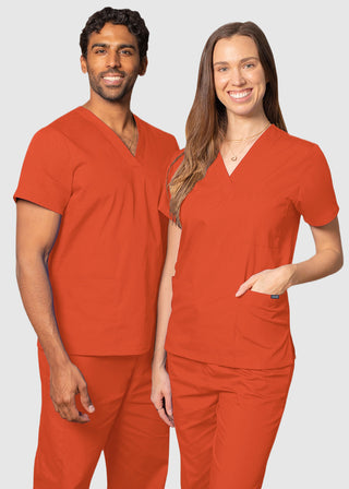 Free Embroidery Unisex V-Neck Three Pockets Nursing Scrub Top