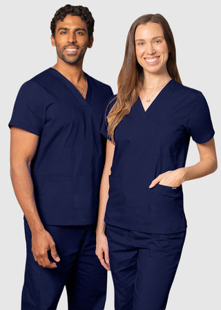 Free Embroidery Unisex V-Neck Three Pockets Nursing Scrub Top