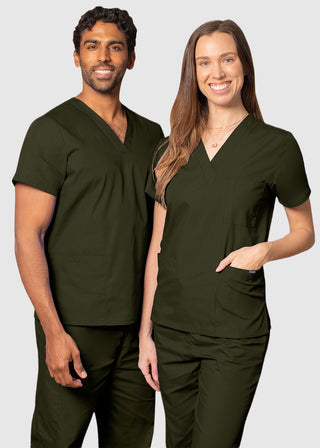 Free Embroidery Unisex V-Neck Three Pockets Nursing Scrub Top