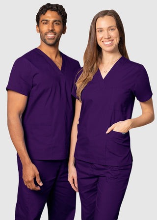 Free Embroidery Unisex V-Neck Three Pockets Nursing Scrub Top