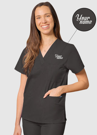 Free Embroidery Unisex V-Neck Three Pockets Nursing Scrub Top