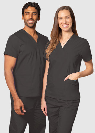 Free Embroidery Unisex V-Neck Three Pockets Nursing Scrub Top
